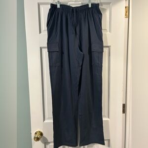 navy cotton jersey cargo pants size medium